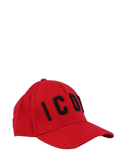 Shop Dsquared2 Icon Red Cotton Baseball Cap