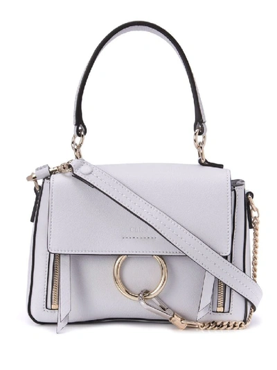 Shop Chloé Grey Women's Faye Day Shoulder Bag In White