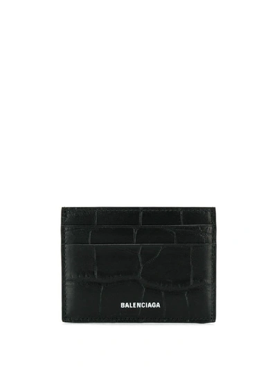 Shop Balenciaga Black Men's Croc Embossed Cardholder