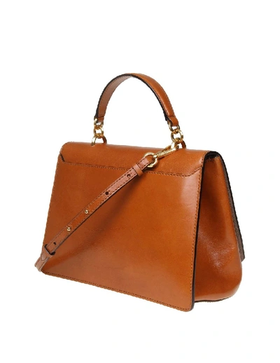 Shop Jimmy Choo Madeline Handle Leather Handle Leather Bag In Brown
