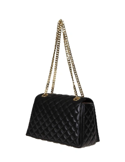 Shop Balmain Shoulder Bag Signet Bag Matelasse Leather Color Black