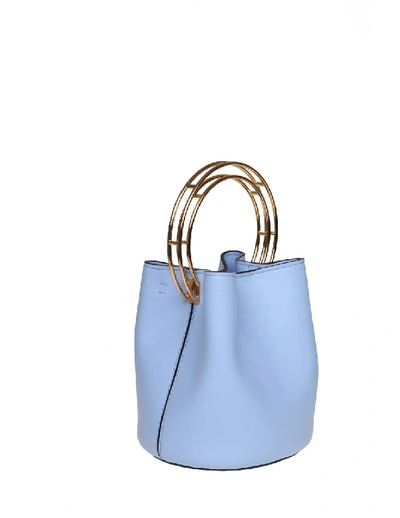 Shop Marni Leather Hand Bag In Blue
