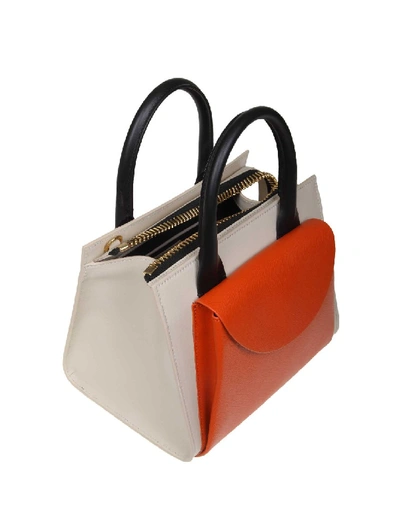 Shop Marni Leather Hand Bag In Orange