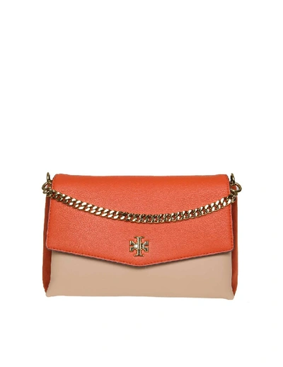 Shop Tory Burch Kira Color Block Leather Bag In Neutrals