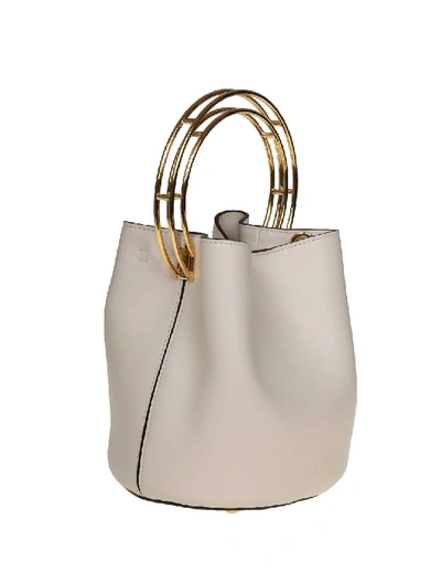 Shop Marni Leather Hand Bag In Grey