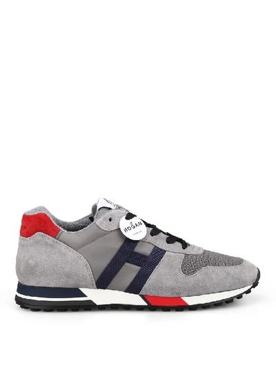 Shop Hogan H383 Retro Running Sneakers In Grey