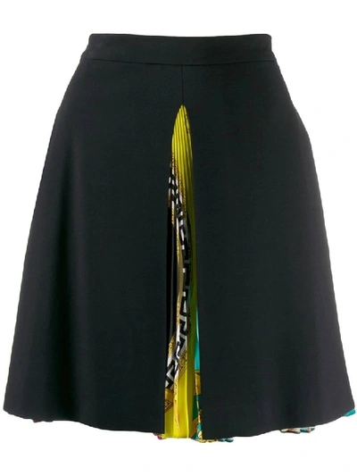 Shop Versace Black Women's Baroque Print Pleated Skirt