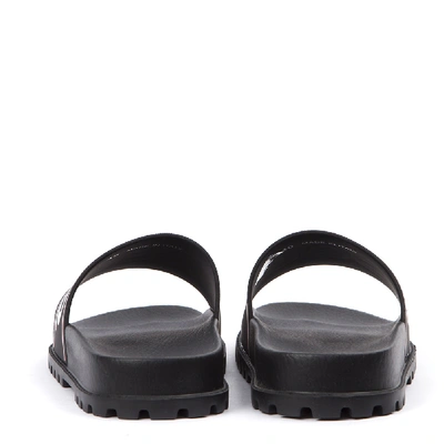 Shop Dsquared2 Black Logo Rubber Slipper