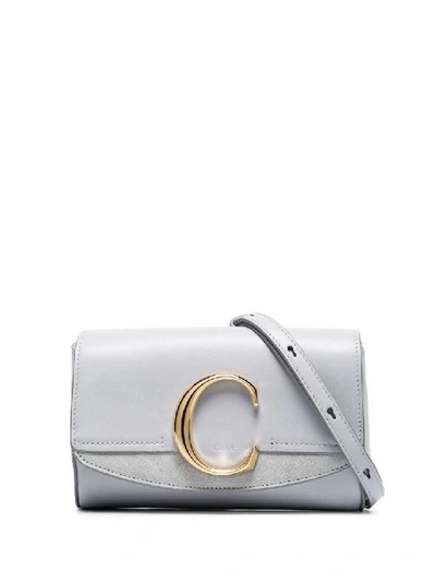 Shop Chloé Grey Women's Light Grey C-belt Bag In White
