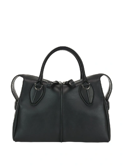 Shop Tod's D-styling Medium Black Leather Bowling Bag