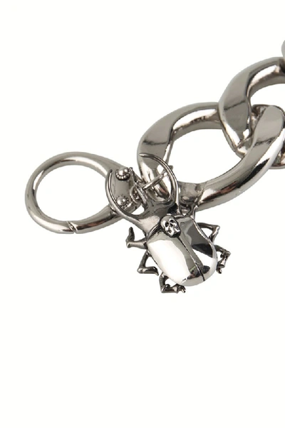 Shop Alexander Mcqueen Beetle Chain Bracelet In Grey
