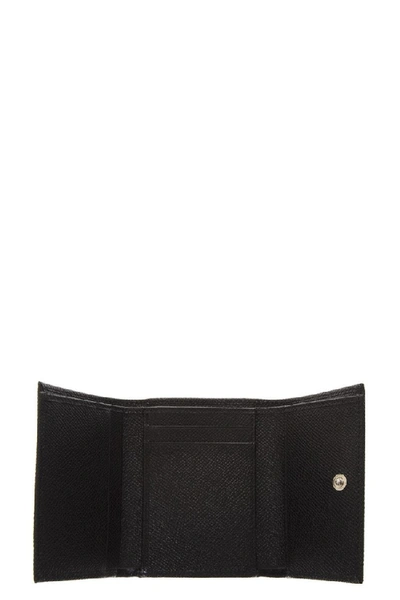 Shop Dolce & Gabbana Black Leather Wallet With Logo In Diamonds