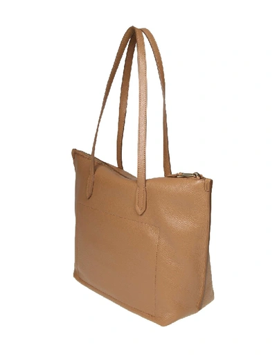 Shop Furla Luce Shopping M In Caramel Leather In Neutrals