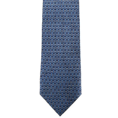 Shop Ferragamo Light Blue Silk Gancini Printed Tie