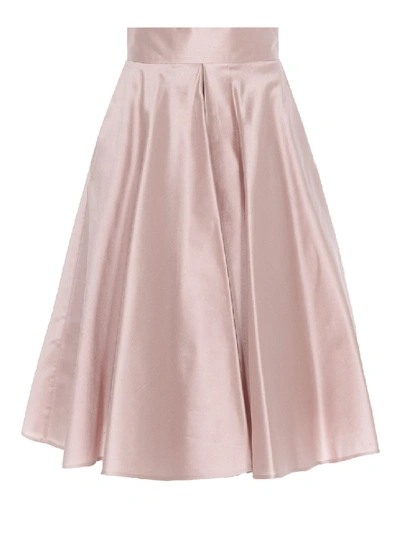 Shop Dolce & Gabbana Silk Shantung Skirt With Pockets In Pink