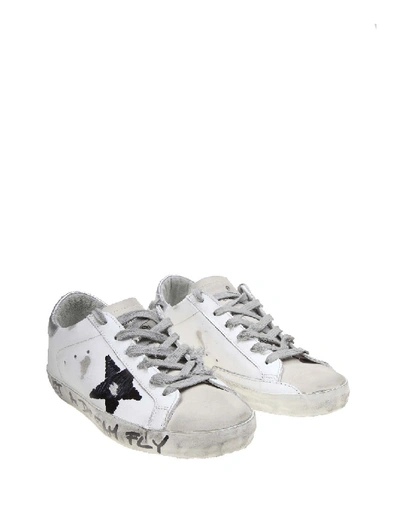 Shop Golden Goose Superstar Sneakers In White Leather Decorated By Hand