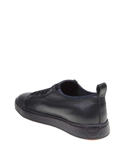 Shop Santoni Sneakers Leather Lace-up In Black