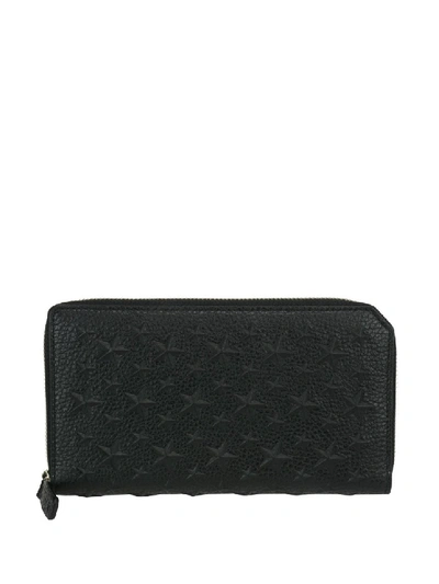 Shop Jimmy Choo Carnaby Embossed Stars Wallet In Black