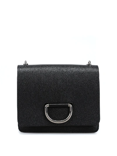 Shop Burberry D-ring Grainy Goatskin Small Shoulder Bag In Black