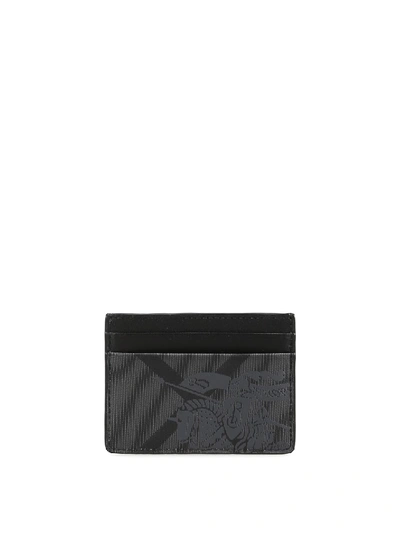 Shop Burberry London Check Tech Fabric Cardholder In Black