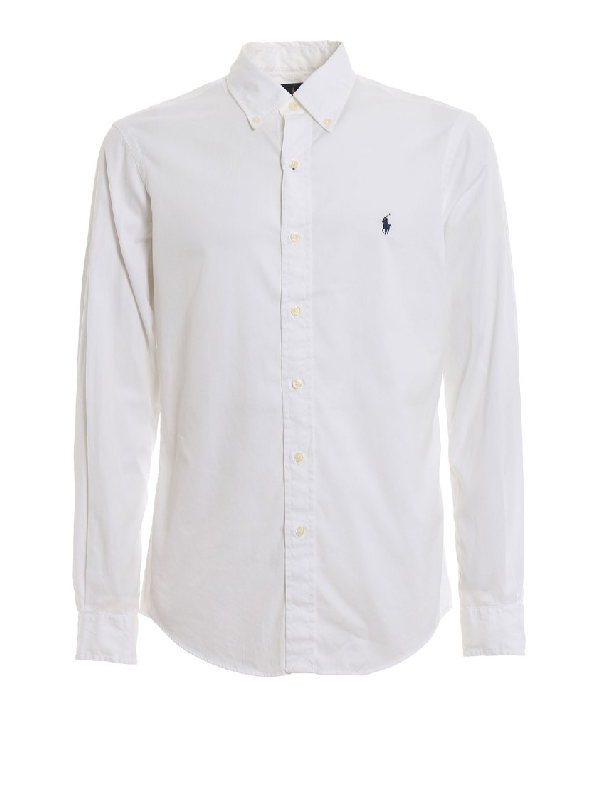Polo Ralph Lauren Mens White Classic Fit Poplin Shirt | ModeSens