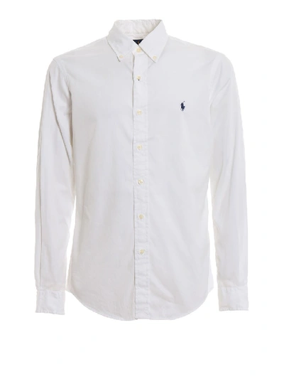 Shop Polo Ralph Lauren White Cotton Twill Shirt