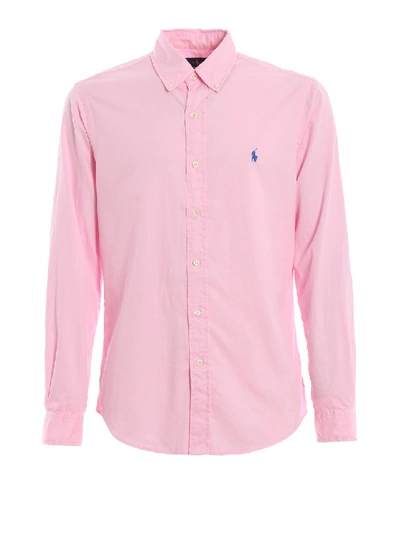 Shop Polo Ralph Lauren Pink Cotton Twill Shirt