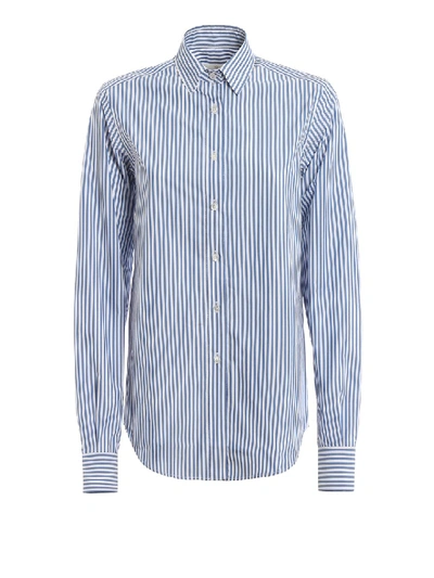 Shop Golden Goose Kelly Striped Poplin Shirt In White