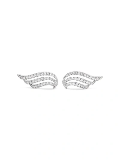 Shop Anita Ko Silver Women's Wave Diamond Earrings