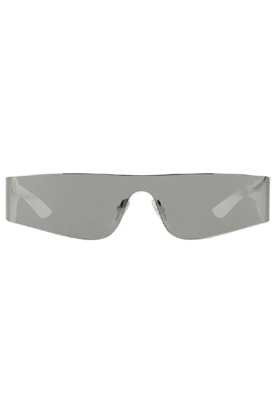 Shop Balenciaga Rectangular Shield Sunglasses In Grey