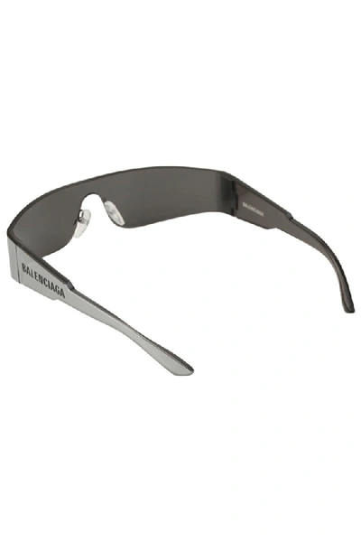 Shop Balenciaga Rectangular Shield Sunglasses In Grey
