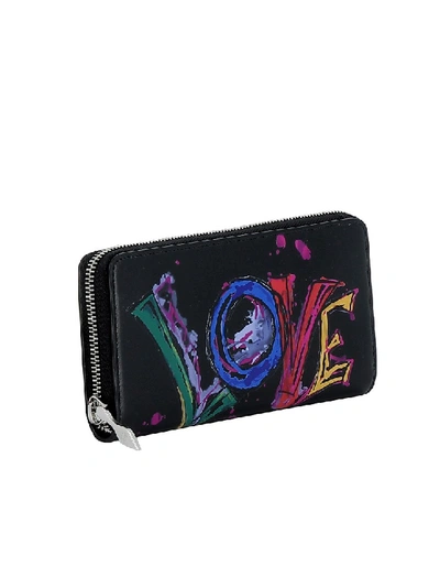 Shop Christian Louboutin Love Printed Leather Wallet In Black