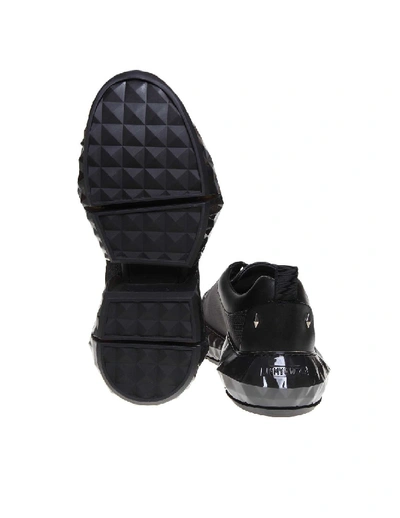 Shop Jimmy Choo Diamond Sneakers In Technical Fabric And Black Leather