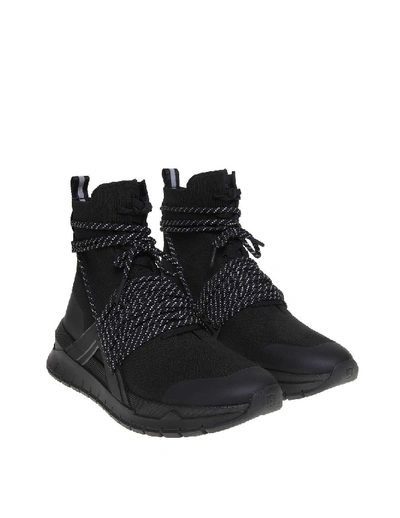 Shop Balmain Sneakers B-troop In Stretch Fabric Color Black