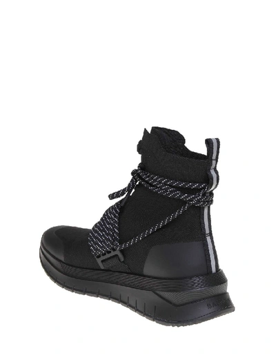 Shop Balmain Sneakers B-troop In Stretch Fabric Color Black