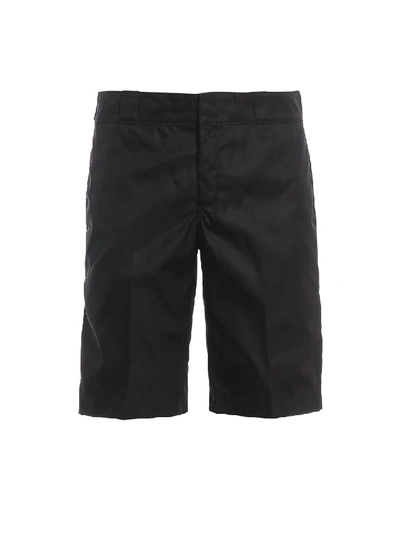 Shop Prada Nylon Gabardine Short Pants In Black