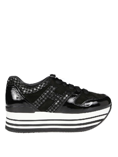 Shop Hogan H283 Maxi H222 Black Sneakers