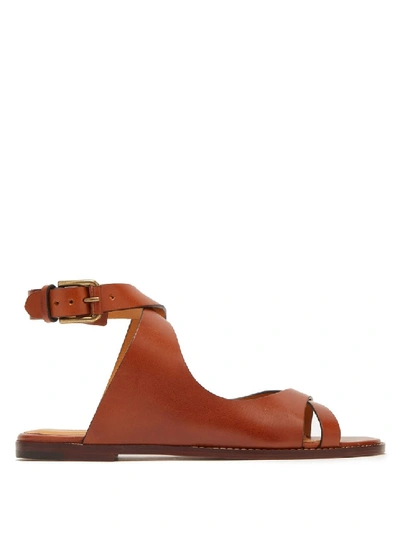 Shop Isabel Marant Jirene Leather Sandals In Brown