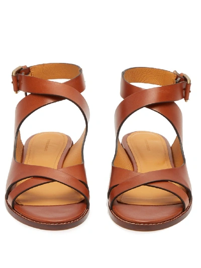 Shop Isabel Marant Jirene Leather Sandals In Brown