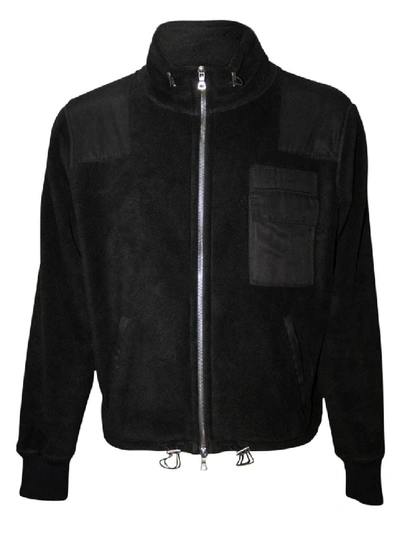 Shop Amiri Black Men's Polar Fleece Commando Patch Jacket