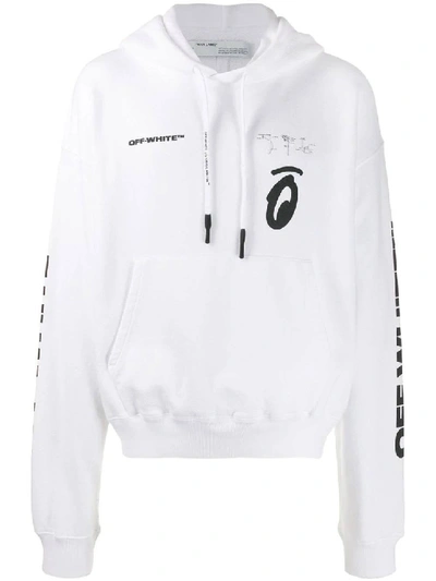Shop Off-white White Men's Splitted Arrows Over Hoodie