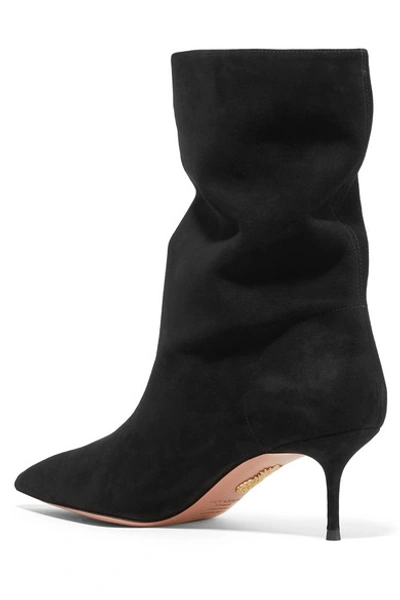 Shop Aquazzura Very Boogie 60 Suede Ankle Boots In Black