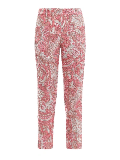 Shop Dolce & Gabbana Jacquard Lame Trousers In Pink