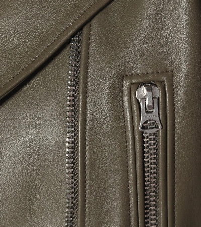 Shop Acne Studios Mock Leather Jacket In Grey