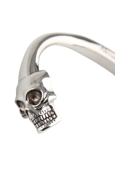 Shop Alexander Mcqueen Skull Bracelet In Grey