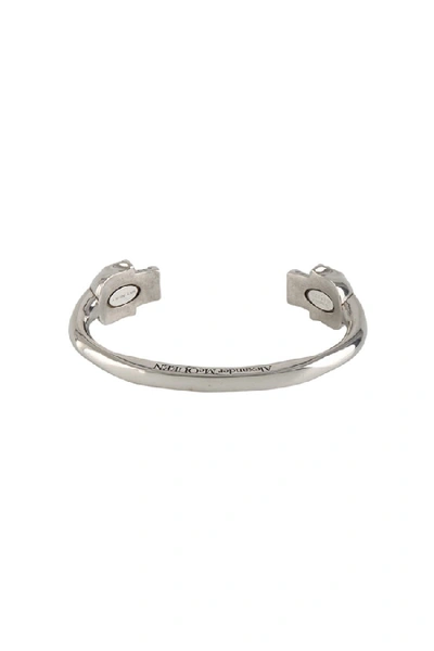 Shop Alexander Mcqueen Skull Bracelet In Grey