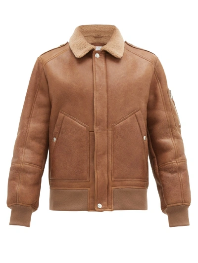 Shop Brunello Cucinelli Patch-pocket Shearling Jacket In Brown