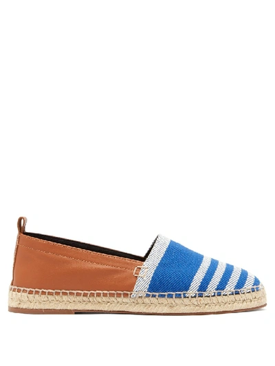 Shop Loewe Canvas And Leather Espadrilles In Brown