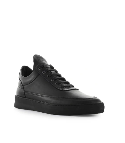 Shop Filling Pieces Black Matt Nappa Leather Sneaker