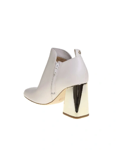 Shop Michael Kors Dixon Leather Ankle Boot Ivory Color In White